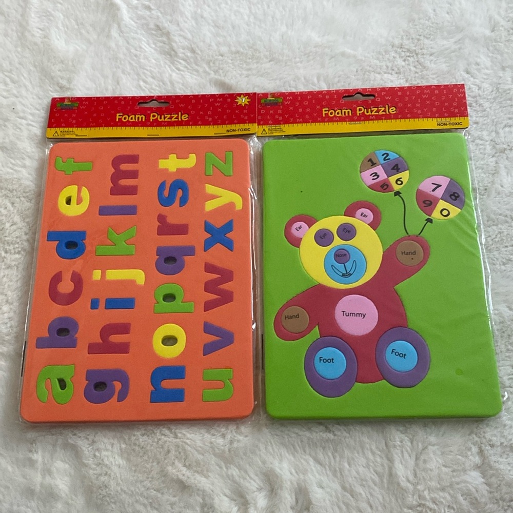 School house foam puzzles set of 2